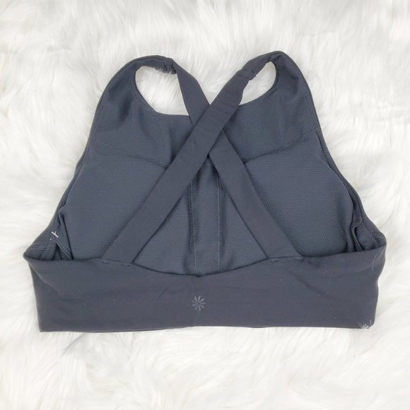 NWT Athleta Black Rose Stripe Conscious Bra - Picture 5 of 7
